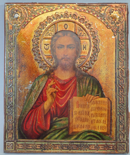 Antica icona russa cristo - russa,