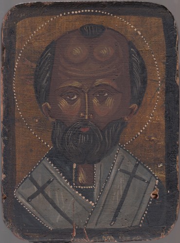 Antique painted russian icon - russian,