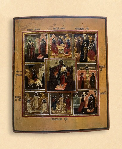 Antica icona russa cristo - cristo, in