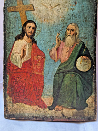 Antica icona russa legno