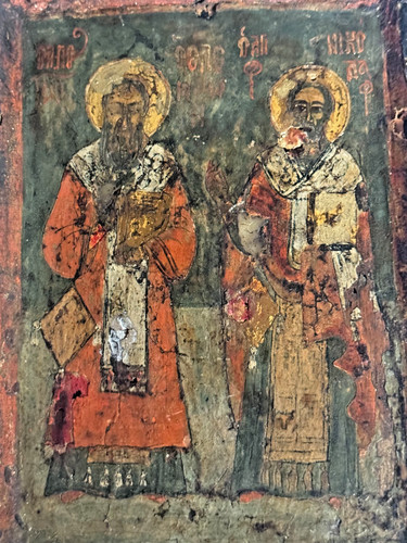 Alte orthodoxe ikone auf holz - alte,