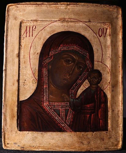 Antica icona russa madre - icona, di