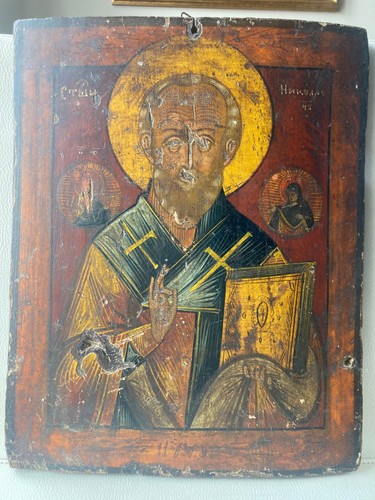 Coppia icone russe antiche - coppia,