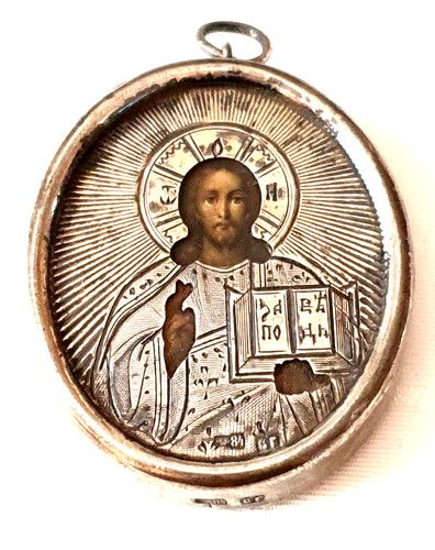 Antica icona russa cristo - antica,