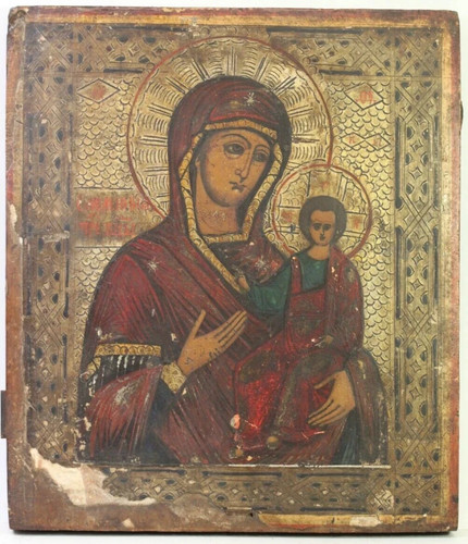 Antica icona russa xix secolo - russa,