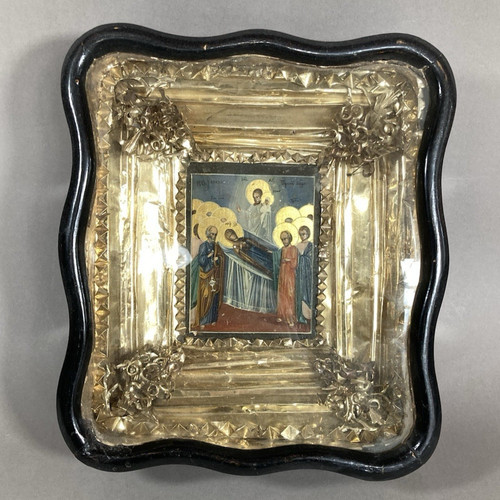Vetrina icona russa antica xix - vetrina,